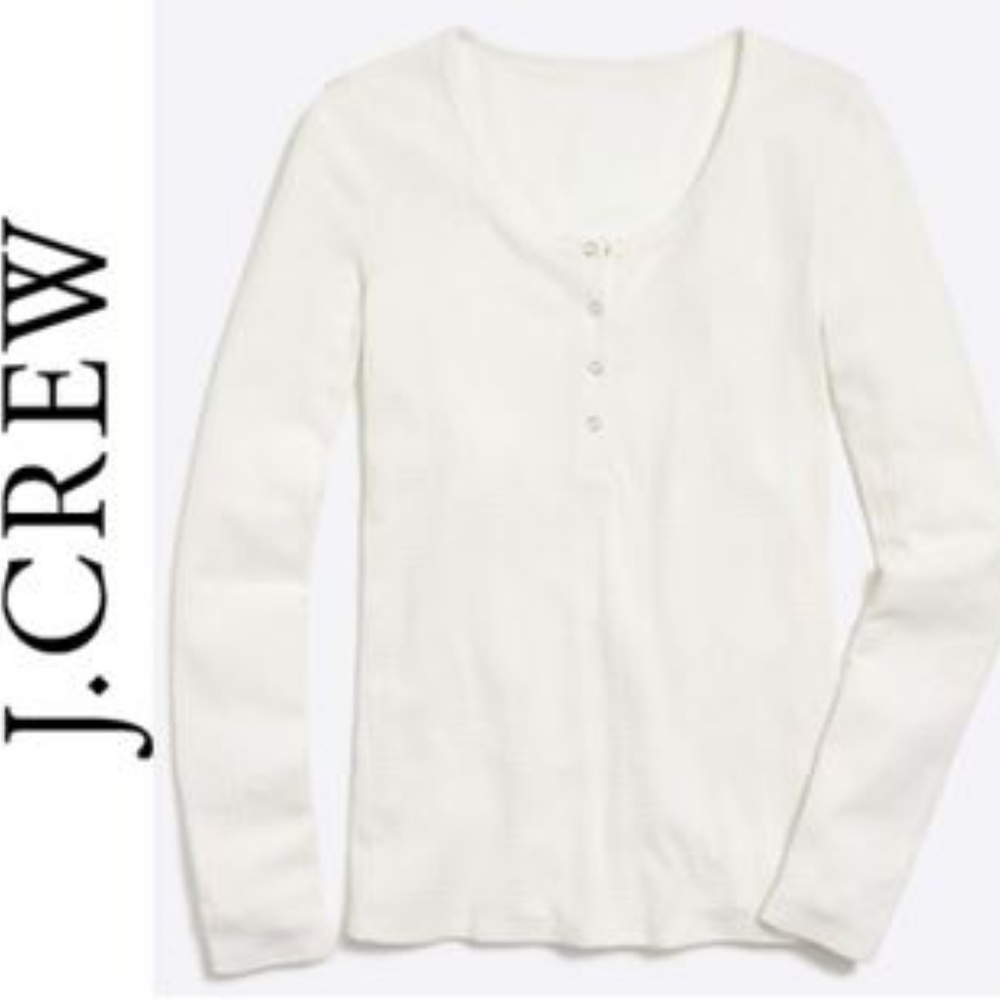 Women’s JCrew Waffle Henley Long Sleeve